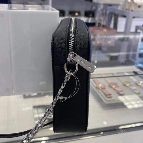 Michael Kors Jet Set Item Large East West Zip Crossbody Leather Black - Picture 10 of 16